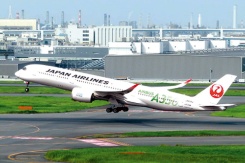 再生可能エネルギーの導入(左)や、輸送時の温室効果ガス排出削減(上)に調達資金を充てるESG債の発行が目立つ<br>※写真は本調査と直接関係はない<br><span class="fontSizeS">(写真:東急不動産ホールディングス(左)、日本航空(上))</span>