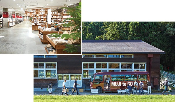 新潟県上越市にオープンした「無印良品 直江津」は地域の土着化を推進。市内だけでなく、周辺の中山間地も回る移動販売バスは、地域貢献の象徴<br><span class="fontSizeS">(写真:良品計画)</span>