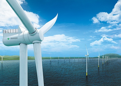 秋田県北部洋上風力発電事業での風車設置イメージ<br><span class="fontSizeS">（写真提供：大林組）</span>