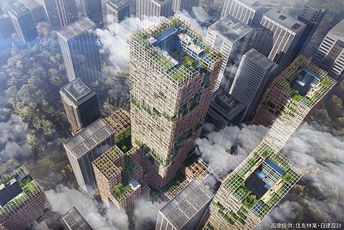 ■ 木造超高層建築の開発構想「W350計画」