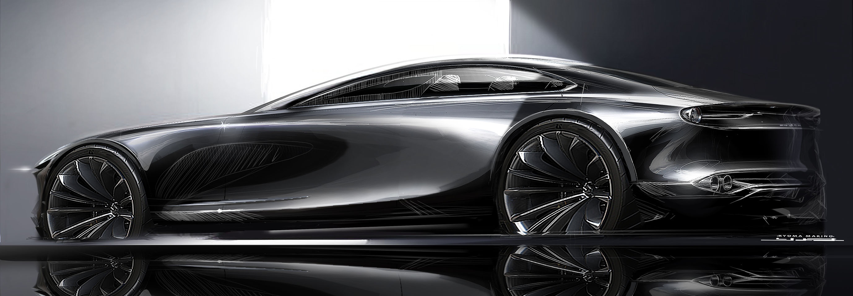 マツダのコンセプトカー「VISION COUPE」のデザインスケッチ