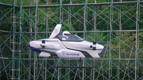 2020年8月に公開有人デモフライトを実施。写真の機体は「有人機 SD-03」。飛行時間は約4分間だった（写真：SkyDrive）