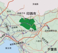 2位の千葉県印西市（地図作成：TSTJ.inc）