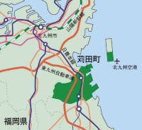 3位の福岡県苅田町（地図作成：TSTJ.inc）