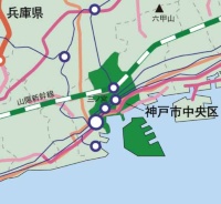 6位の神戸市中央区（地図作成：TSTJ.inc）