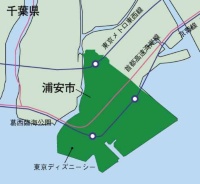 10位の千葉県浦安市（地図作成：TSTJ.inc）