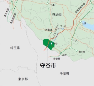 総合同率1位の守谷市。茨城県南部、千葉県との境に位置し、人口は約6万6000人。大手デベロッパーによる大規模宅地開発により東京のベッドタウンとして発達した。2005年の「つくばエクスプレス」開業などにより開発がさらに進展。（地図作成：TSTJ.inc）