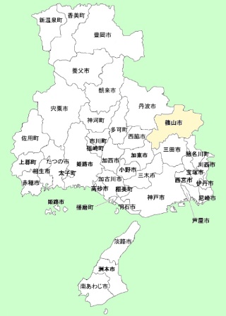 丹波篠山の地図情報 丹波篠山市