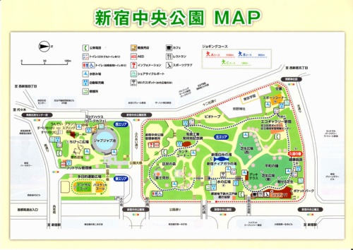新宿中央公園の配置と「SHUKNOVA」（右下）の位置（資料提供：新宿区）
