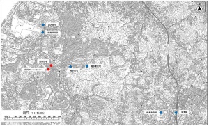 市営住宅の位置図（資料；鎌倉市）