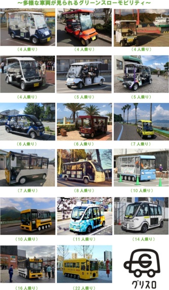 グリーンスローモビリティの車両例（資料：国土交通省