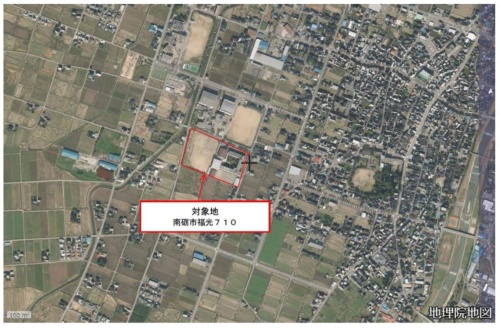 南砺福光高校周辺の空撮（資料：富山県）