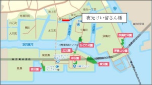 給電設備は、2022年4月の竣工をめどに、夜光けい留さん橋付近に設置される見込みだ（資料：川崎市）