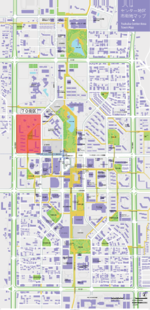 「70街区」の位置（中央左の赤い色の部分）（出所：財務省関東財務局）