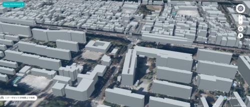 国交省HP「PLATEAU VIEW」より板橋区（高島平駅）の3D都市モデル（資料：国土交通省HP_PLATEAU VIEW）
