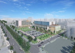 「（仮称）新さっぽろ駅周辺地区G・I街区開発プロジェクト」のG街区イメージ。大学や専門学校を整備する（資料：大和ハウス工業）