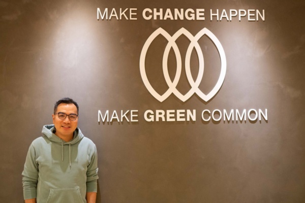 Green Monday創業者兼CEOのデイビッド・ヤン氏。世界経済フォーラムで「2018年度　最優秀社会起業家」の一人に選出されるなど、ミッション志向の実業家として国際的に注目を浴びている（写真：筆者が撮影、以下同）