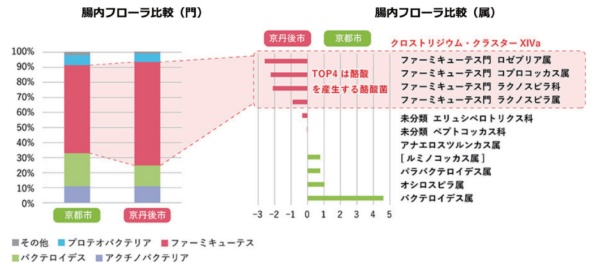 図表1●京都市と京丹後市の腸内細菌叢の比較