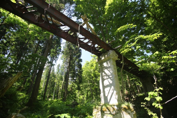 森林鉄道の鉄橋跡。ほか、津軽半島の森に潜み忘れ去られた鉄道の名残を、伊藤氏や山口氏が自ら歩いて見つけ出した