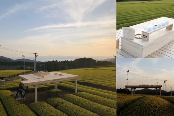 「ティーツーリズム」では、広大な茶畑の中に設えられた「茶塔」ほか、美しい景色を堪能しながらお茶を飲むことができる茶空間が複数用意されている（写真提供：和多屋別荘）