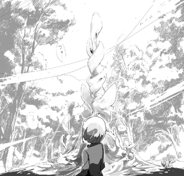 『やくも』20号に登場した森の中の陶製オブジェ。アニメでは第6話に登場した。ストーリー上、重要な意味を持つ（資料提供：プラネット）