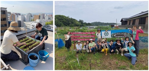 区画の貸し出しに加えて、年2回ほどの講座を会員向けに行っているコミュニティガーデン事業。「現在は私たちの直営が80数カ所あり、提携している農家さんがやっているところがほかに10数カ所あります。化学肥料や農薬を使わない、刈り取った雑草はコンポストに入れる、といったルールを守れる方に貸し出しています」(平氏)。また幼稚園から高校まで、コミュニティガーデンを教育の一環として無料で貸し出すケースもある。「ボランティアスタッフなどの支援の輪が広がっています。2年前まで9年間、九州産業大学経営学部と堆肥づくりから加工品の開発まで一貫して行う授業もしていました。そうした活動に関わった人たちが巣立っていき、都市部と地方をつなぐ活動に携わる例も多いです」(平氏)