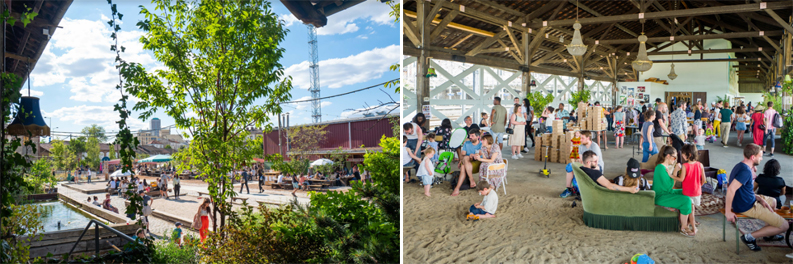 フランス国鉄貨物駅倉庫の廃材で造ったイベント会場（写真：＠Adrien Roux）
