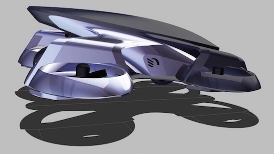 (写真6)CARTIVATORが目指す空飛ぶクルマ「SKY DRIVE」のイメージ
