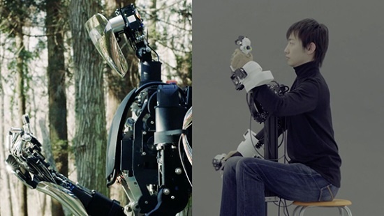 (写真1)メルティンMMIが提供する生体信号処理とワイヤー駆動式ロボットハンドの技術