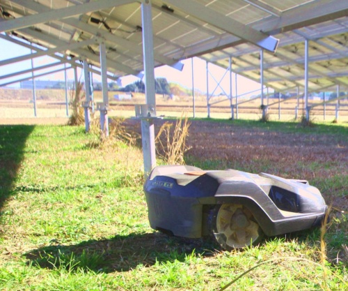 ルンバ のような自律走行型ロボットが草刈り 姫路の低圧太陽光 特集 メガソーラービジネス 日経bp ルンバ のような自律走行型ロボットが草刈り 姫路の低圧太陽光 特集 メガソーラービジネス 日経bp