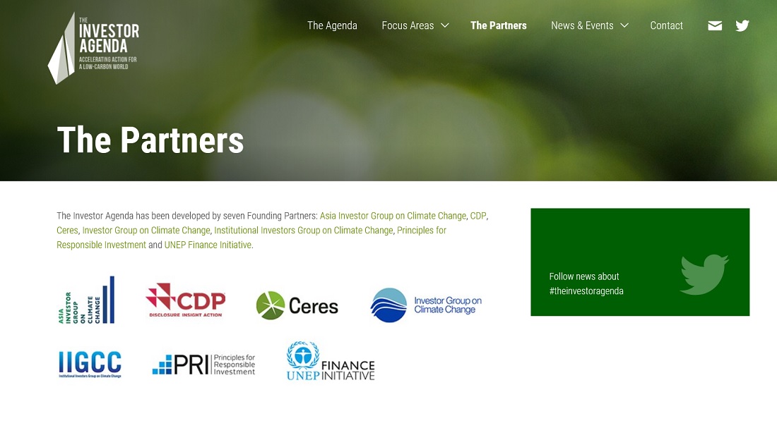 The Investor Agendaのホームページ