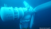 海底に設置した潮流発電機
