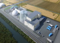 食品廃棄物によるバイオマス発電施設の完成予想図