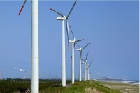 神栖市内で稼働する風力発電設備