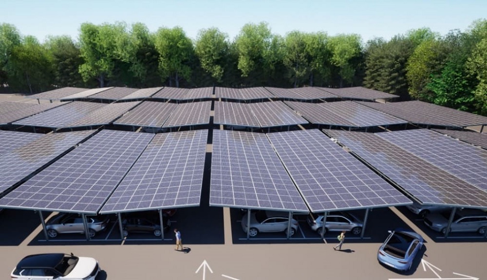 京セラがソーラーカーポート、大型屋根で発電量・最大33%増 京セラがソーラーカーポート、大型屋根で発電量・最大33%増