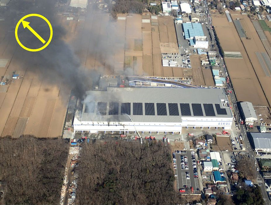 埼玉県三芳町のアスクル倉庫火災、太陽光は翌日までに遮断 - トラブル