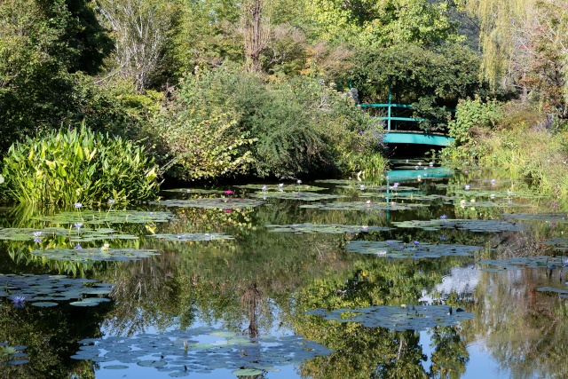 「水の庭」にある太鼓橋。フランス・ジヴェルニーの「モネの庭」やモネの作品《日本の太鼓橋》でよく知られている光景だ